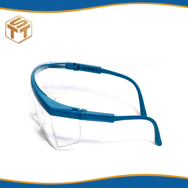 NO.1711 แว่นตานิรภัย กรอบฟ้า,เลนส์ใส