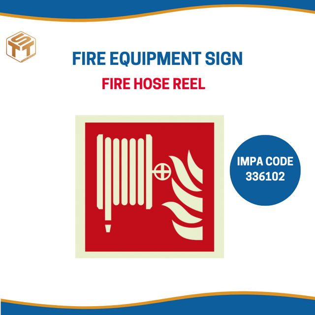 สติ๊กเกอร์เรืองแสง IMO FIRE EQUIPMENT SIGN 150x150 MM