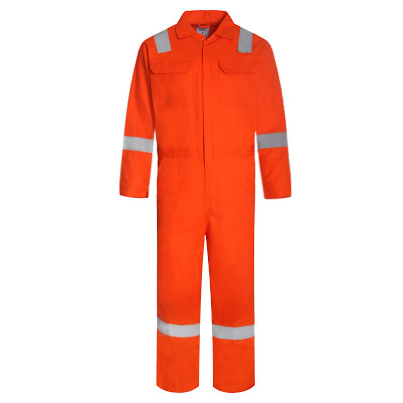 BOILER SUITS ชุดหมีพร้อมแถบสะท้อนแสง 100% COTTON COVERALL WITH REFLECTIVE TAPE