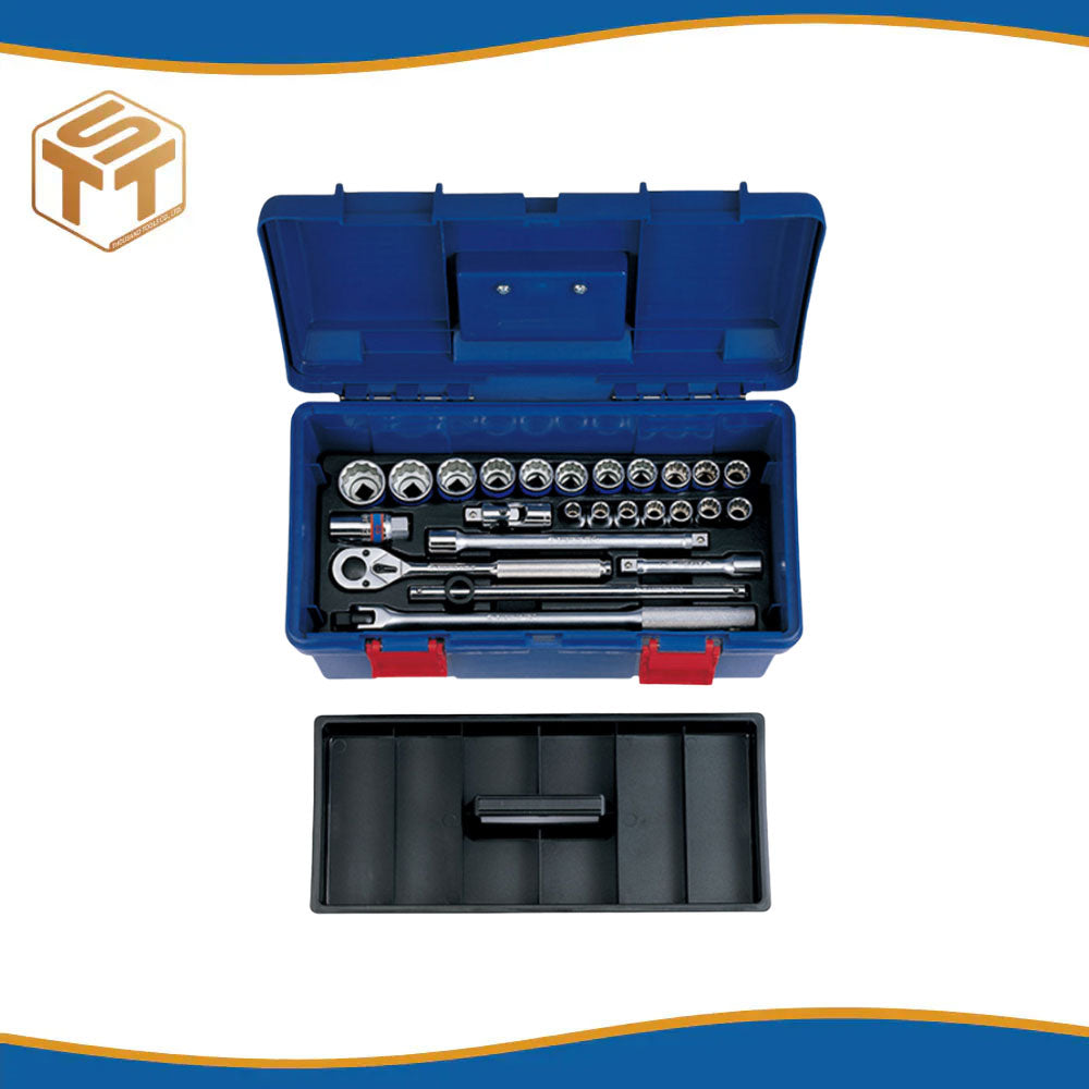 KINGTONY 41526MR บล็อกชุด รู 1/2″ 6PT 25 ตัวชุด (กล่องเครื่องมือ)