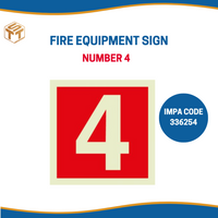 สติ๊กเกอร์เรืองแสง IMO FIRE EQUIPMENT SIGN 150x150 MM
