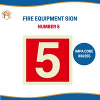 สติ๊กเกอร์เรืองแสง IMO FIRE EQUIPMENT SIGN 150x150 MM