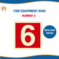 สติ๊กเกอร์เรืองแสง IMO FIRE EQUIPMENT SIGN 150x150 MM
