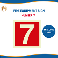 สติ๊กเกอร์เรืองแสง IMO FIRE EQUIPMENT SIGN 150x150 MM