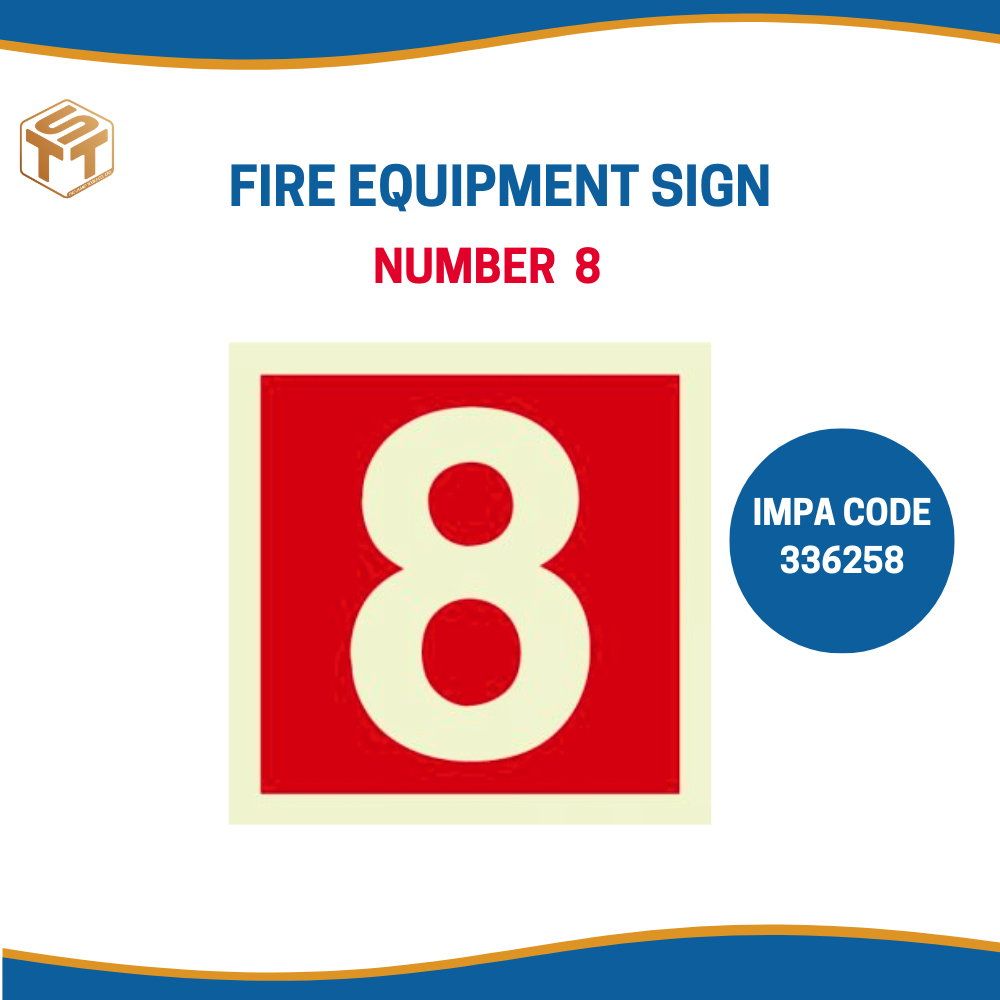 สติ๊กเกอร์เรืองแสง IMO FIRE EQUIPMENT SIGN 150x150 MM