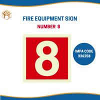 สติ๊กเกอร์เรืองแสง IMO FIRE EQUIPMENT SIGN 150x150 MM