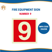 สติ๊กเกอร์เรืองแสง IMO FIRE EQUIPMENT SIGN 150x150 MM