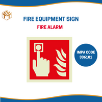 สติ๊กเกอร์เรืองแสง IMO FIRE EQUIPMENT SIGN 150x150 MM