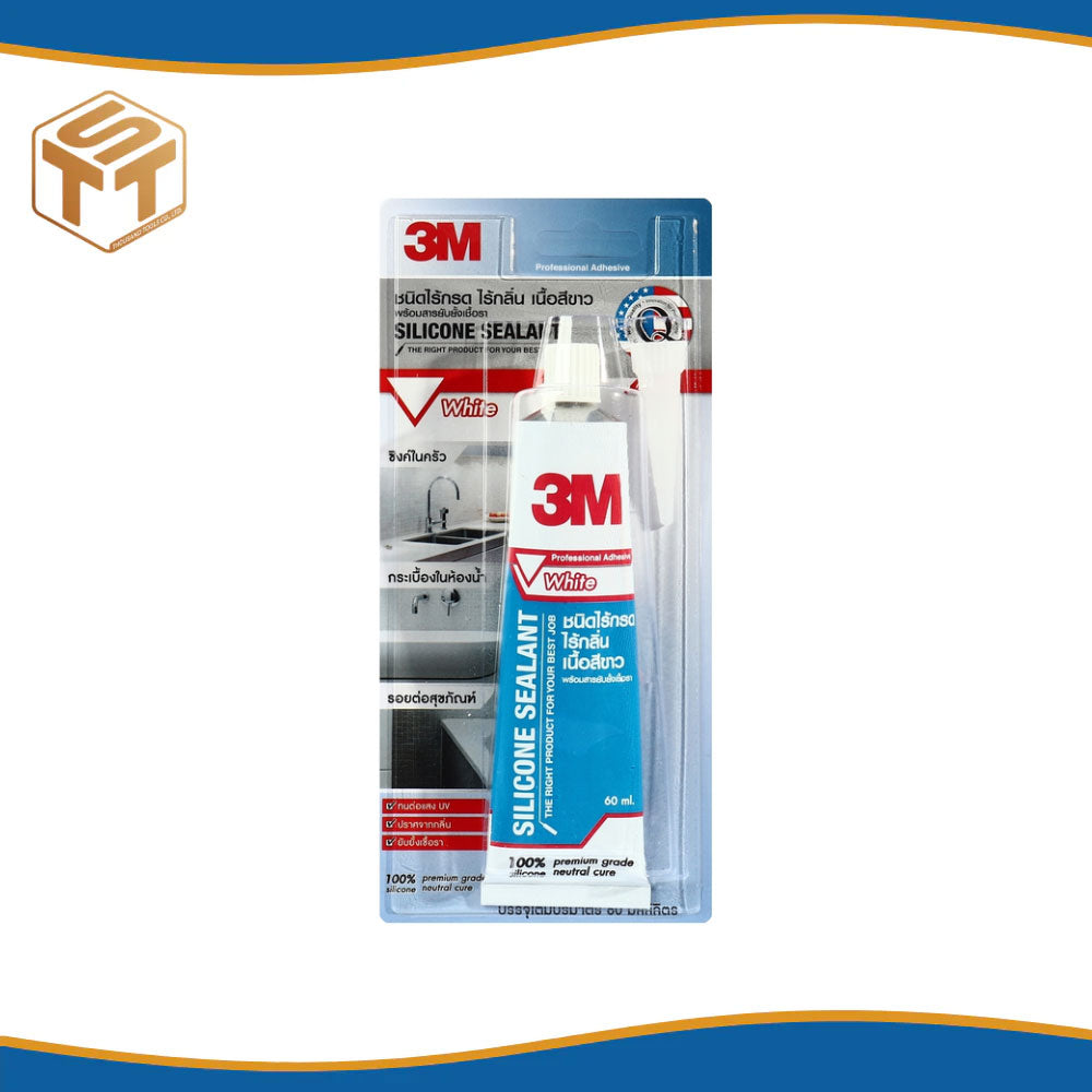 3M กาวซิลิโคน ไร้กรด-ไร้กลิ่น สีขาว ขนาด 60 มล.