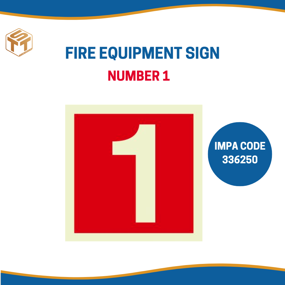 สติ๊กเกอร์เรืองแสง IMO FIRE EQUIPMENT SIGN 150x150 MM
