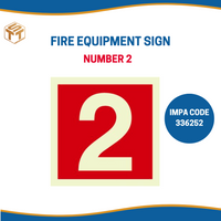 สติ๊กเกอร์เรืองแสง IMO FIRE EQUIPMENT SIGN 150x150 MM