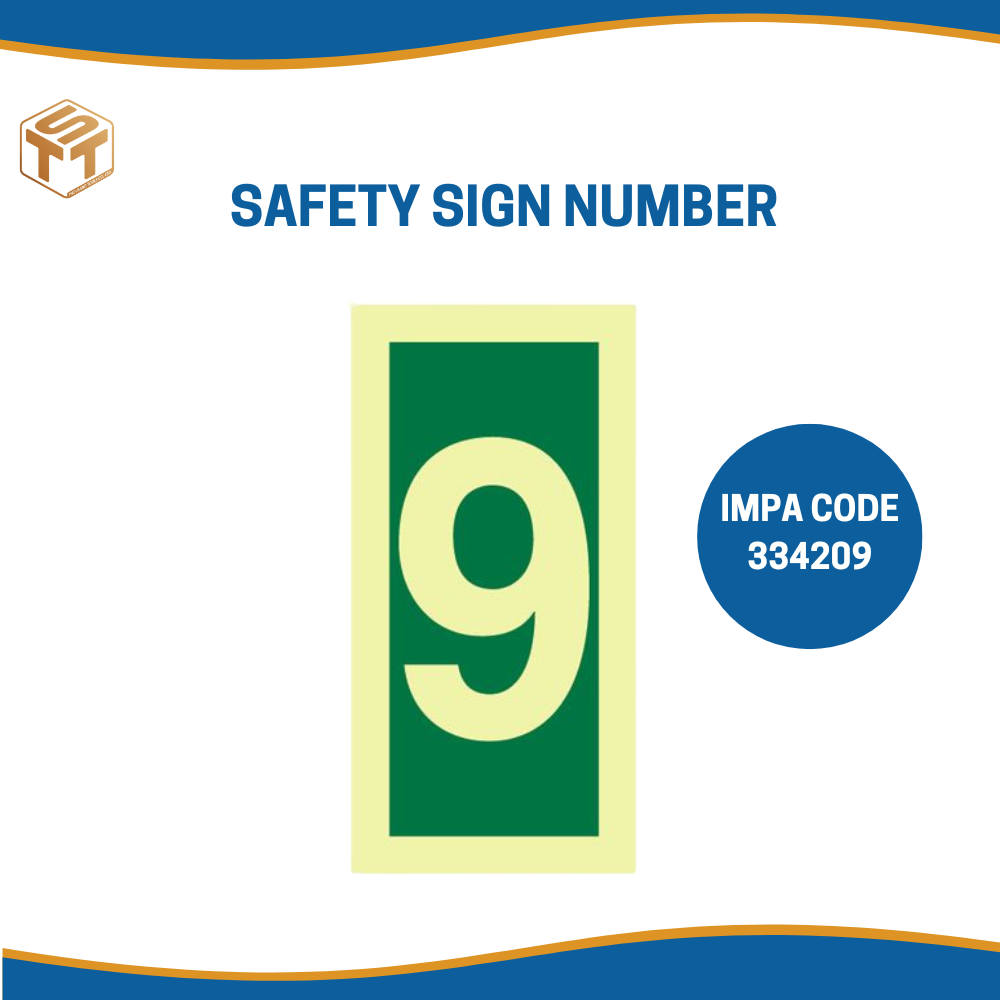 สติ๊กเกอร์ IMO SAFETY SIGN NUMBER 0-9 ขนาด 150x75 MM